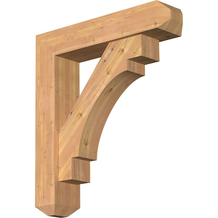 Ekena Millwork Merced Craftsman Smooth Bracket w/ Offset Brace, Western Red Cedar, 7 1/2"W x 34"D x 38"H BKT0806X34X38MRC04SWR